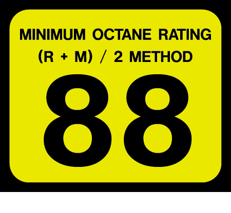 [D-20-88] D-20-88 Octane & Cetane Rating Decal - MINIMUM OCTANE...