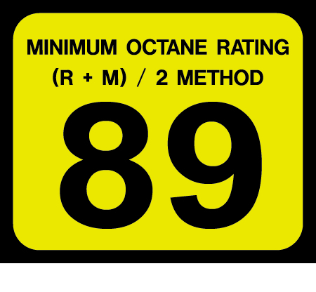 [D-20-89] D-20-89 Octane & Cetane Rating Decal - MINIMUM OCTANE...