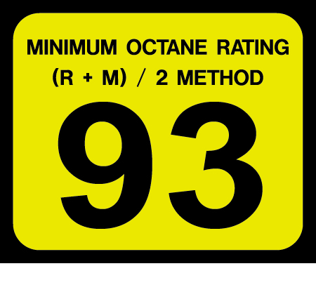 [D-20-93] D-20-93 Octane & Cetane Rating Decal - MINIMUM OCTANE...