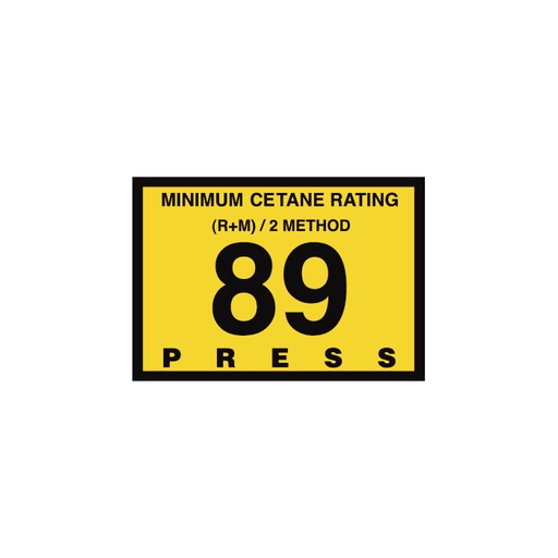 [D-28-89] D-28-89 Octane & Cetane Rating Decal - MINIMUM OCTANE...