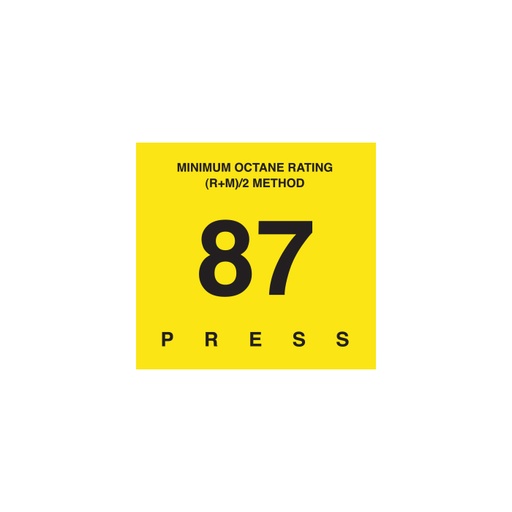 [D-29-87] D-29-87 Octane & Cetane Rating Decal - MINIMUM OCTANE...