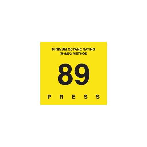 [D-29-89] D-29-89 Octane & Cetane Rating Decal - MINIMUM OCTANE...