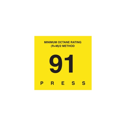 [D-29-91] D-29-91 Octane & Cetane Rating Decal - MINIMUM OCTANE...