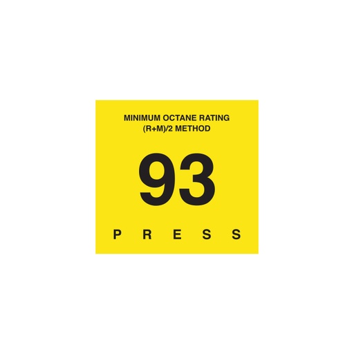 [D-29-93] D-29-93 Octane & Cetane Rating Decal - MINIMUM OCTANE...