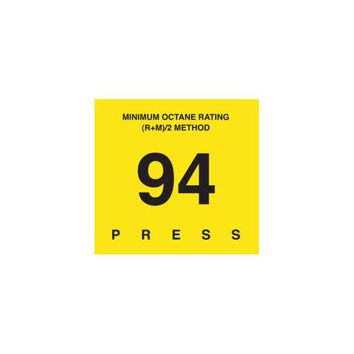 [D-29-94] D-29-94 Octane & Cetane Rating Decal - MINIMUM OCTANE...