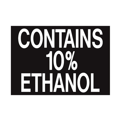 [D-395] D-395 EPA Ethanol Decal - CONTAINS 10% ETHANOL