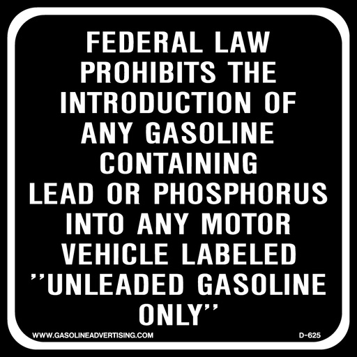 [D-625] D-625 Regulations Decals "Federal Law..."