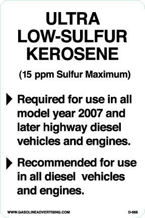 [D-666] D-666 EPA Regulaed Kerosene Decal - ULTRA LOW...