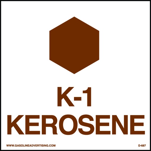 [D-687] D-687 - 6"W x 6"H - API Color Coded Decal - K-1 KEROSENE