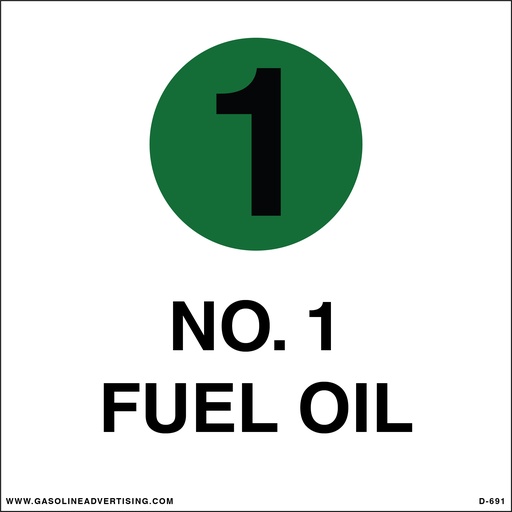 [D-691] D-691 - 6"W x 6"H - API Color Coded Decal - NO. 1 FUEL OIL