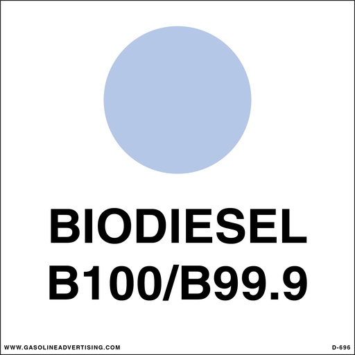 [D-696] D-696 - 6"W x 6"H - API Color Coded Decal - BIODIESEL B100/B99.9