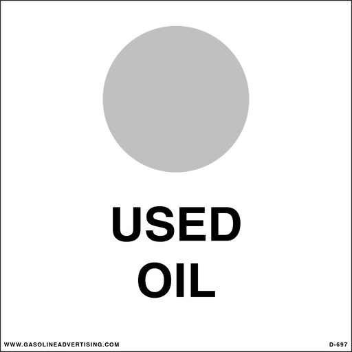 D-697 - API Color Coded  Decal - USED OIL