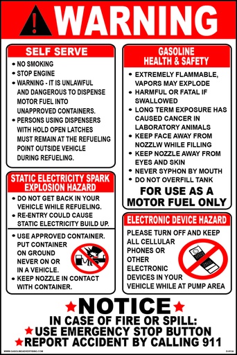 [D-813A] D-813A Fueling Instruction Decal - WARNING...