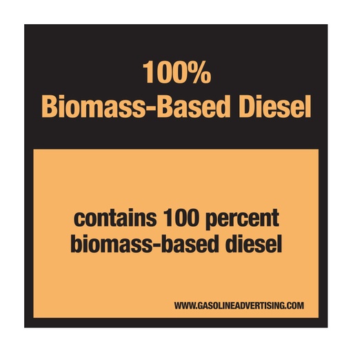 [D-30C] D-30C Pump Ad. Panel Decal - 100% BIOMASS