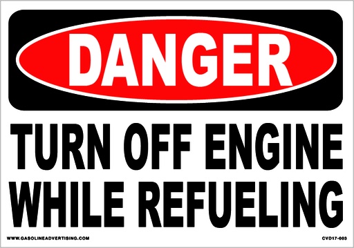 [CVD17-003] CVD17-003 - 10"W X 7"H - DANGER TURN OFF ENGI... Decal