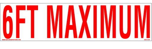 [CVD17-010] CVD17-010 - 12"W X 3"H - 6FT MAXIMUM Decal