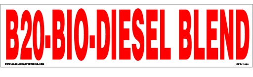 [CVD17-042] CVD17-042 - 12"W X 3"H - B2O-BIO-DIESEL... Decal