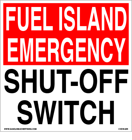6.0"W X 6.0"H - FUEL ISLAND EMERGENCY SHUT OFF SWITCH
