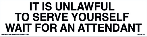 [CVD18-240] CVD18-240 - 12.0"W X 3.0"H - IT IS UNLAWFUL... Decal