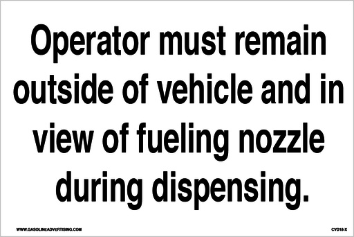 [CVD18-298] CVD18-298 - 12.0"W X 8.0"H - OPERATOR MUST REMAIN... Decal