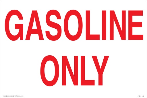 [CVD15-092] CVD15-092 - 12.0"W X 8.0"H - GASOLINE ONLY Decal