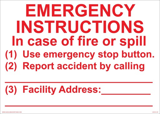 [CVD15-187] CVD15-187 - 14.0"W X 10.0"H - EMERGENCY INSTRUCTIONS... Decal