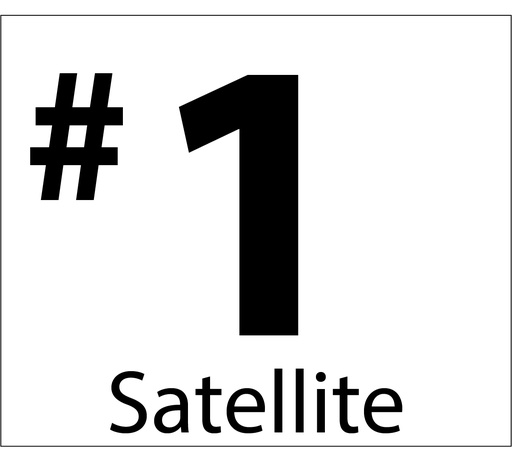 [D-43-SAT1-BW] D-43-SAT1-BW Miscellaneous Decal - #1 Satellite