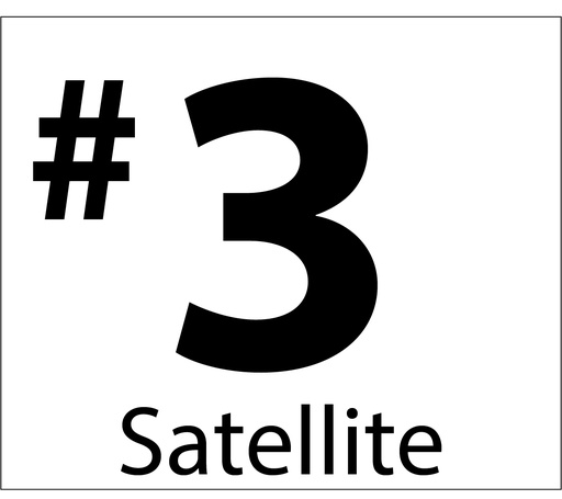 [D-43-SAT3-BW] D-43-SAT3-BW Miscellaneous Decal - #3 Satellite