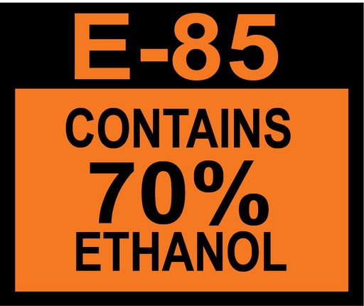 [D-20-E85-70] D-20-E85-70 Octane & Cetane Rating Decal - E85 70%...