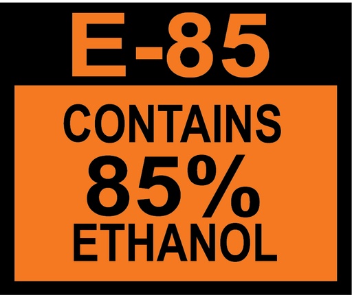 [D-20-E85-85] D-20-E85-85 Octane & Cetane Rating Decal - E85 85%...