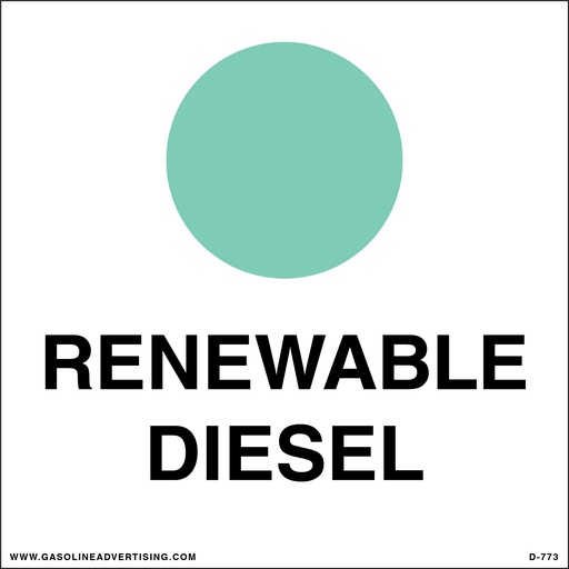 [D-773] D-773 API Color Coded Decal - RENEWABLE DIESEL