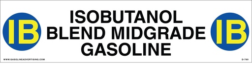[D-780] D-780 API COLOR CODED DECAL - ISOBUTANOL BLEND MIDGRADE GASOLINE