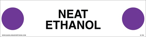 [D-785] D-785 API COLOR CODED DECAL - NEAT ETHANOL