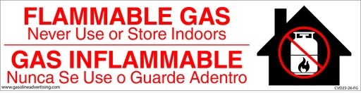 [CVD23-26-FG] CVD23-26-FG - 6"W x 1.5"H - Flammable Warning  DECAL