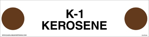 [D-373-N] D-373-N Pump Ad. Panel Decal - K-1 KEROSENE