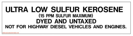 [D-123-ULSK-DYED] D-123-ULSK-DYED - 12"W x 3"H - Pump Ad. Panel Decal - ULTRA LOW SUL...