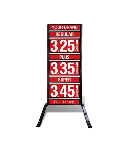 3 GRADES VXS310 SERIES FUEL PRICE SIGN WITH 12" FLIP DIGITS VERSA DISPLAY - FREESTANDING - CURB STAND - MONUMENT STYLE