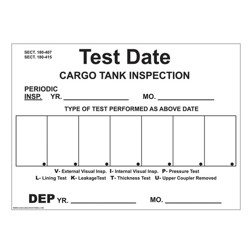 [D-810] D-810 Truck & Tanker Decal - CARGO TANK...