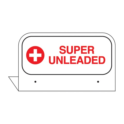[FPI-17-O] FPI-17-O -  3.5" x 2.625" Fill Pipe ID Tag "SUPER UNLEADED"