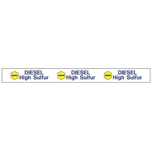 [TC-28] TC-28 "DIESEL HIGH SULFUR" Blue and Yellow on White