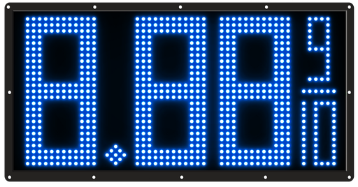 12" High DIP LED Fuel Price Sign. 33.5" x 16.5" x 0.75" Weatherproof Retrofit System Assembled Complete with Meanwell Power Supply