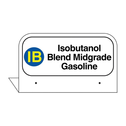 [FPI-128] FPI-128 -  3.5" x 2.625" Fill Pipe ID Tag "Isobutanol Blend Midgrade Gasoline"