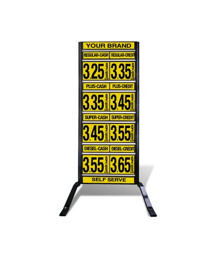 4 GRADES VXS420 SERIES CASH/CREDIT FUEL PRICE SIGN WITH 12" FLIP DIGITS VERSA DISPLAY - FREESTANDING - CURB STAND - MONUMENT STYLE