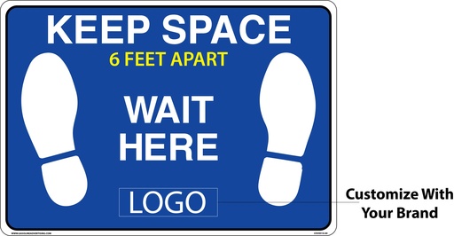 [COVID19-F03] CORONAVIRUS (COVID-19) - 6 Ft Apart Floor Marker 20" W x 14" H