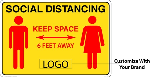 [COVID19-F04] CORONAVIRUS (COVID-19) - Social Distancing Floor Marker 20" W x 14" H