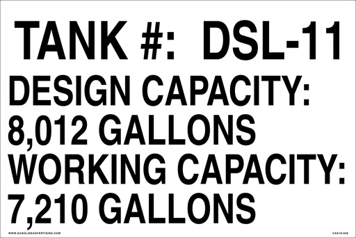 [CAS18-046] CAS18-046 24" x 16" Metal - Tank Capacity