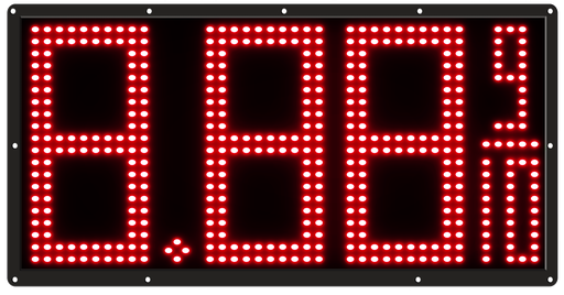 8" High DIP LED Fuel Price Sign. 24" x 12" x 0.75" Weatherproof Retrofit System Assembled Complete with Meanwell Power Supply