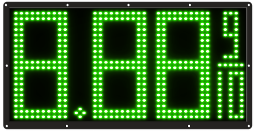 10" High DIP LED Fuel Price Sign. 25.25" x 13.5" x 0.75" Weatherproof Retrofit System Assembled Complete with Meanwell Power Supply