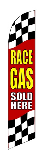 FF-312-028 - RACE GAS SOLD HERE Swooper Feather Flag for Outdoor Use