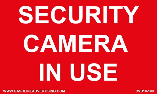 [CVD16-180] CVD16-180 - 5"W X 3"H - SECURITY CAMERA IN USE Decal